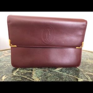 Cartier signature burgundy leather portfolio bag